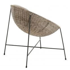 Ars manufacti Chaises à accoudoirs Metti - Rotin / Acier - Naturel / Noir -Meubles de salle à manger Soldes Magasin 1000172216 190503 12120700117 GALLERYIMAGES P000000001000172216