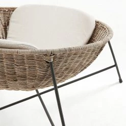 Ars manufacti Chaises à accoudoirs Metti - Rotin / Acier - Naturel / Noir -Meubles de salle à manger Soldes Magasin 1000172216 190503 12120700118 GALLERYIMAGES P000000001000172216