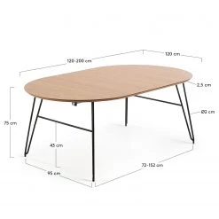 Norrwood Table Laven - Acier - Noir / Chêne -Meubles de salle à manger Soldes Magasin 1000172230 190503 12121200202 GALLERYIMAGES P000000001000172230