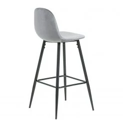 Jack & Alice Chaise de bar Sendo (lot de 2) - Velours/ Métal - Gris / Noir -Meubles de salle à manger Soldes Magasin 1000172232 190503 12121200208 GALLERYIMAGES P000000001000172232