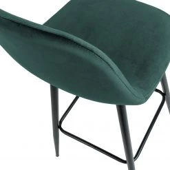 Jack & Alice Chaise de bar Sendo (lot de 2) - Velours/ Métal - Turquoise / Noir -Meubles de salle à manger Soldes Magasin 1000172233 220315 033 DETAILS P000000001000172233