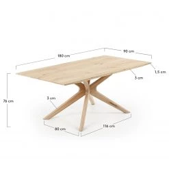 Norrwood Table Minos - Partiellement en chêne massif - Chêne - 180 x 90 cm 11 Norrwood Table Minos - Partiellement en chêne massif - Chêne - 180 x 90 cm -Meubles de salle à manger Soldes Magasin 1000172236 190503 12121400238 GALLERYIMAGES P000000001000172236