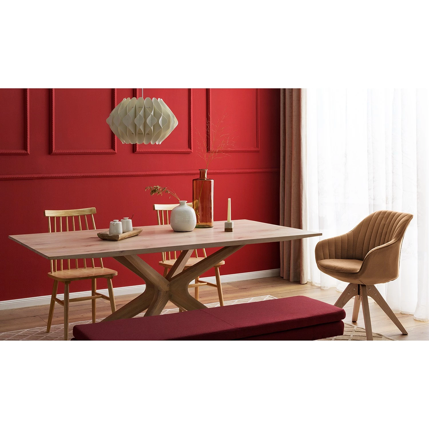 Norrwood Table Minos - Partiellement en chêne massif - Chêne - 180 x 90 cm 2 Norrwood Table Minos - Partiellement en chêne massif - Chêne - 180 x 90 cm – Image 2