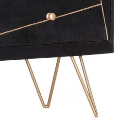 Jack & Alice Commode Towa I - Acacia massif / Métal - Noir / Or -Meubles de salle à manger Soldes Magasin 1000172962 190503 07493600066 GALLERYIMAGES P000000001000172962