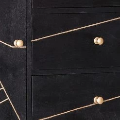 Jack & Alice Commode Towa I - Acacia massif / Métal - Noir / Or -Meubles de salle à manger Soldes Magasin 1000172962 190503 07493600067 GALLERYIMAGES P000000001000172962