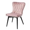 Kare Design Chaise capitonnée Black Marshall - Velours / Hêtre massif - Rose / Noir
