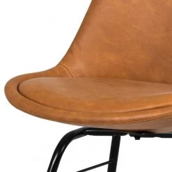 Tenzo Chaises Gina VII (lot de 2) - Imitation cuir / Métal - Cognac vintage / Noir -Meubles de salle à manger Soldes Magasin 1000175515 190614 06463800041 GALLERYIMAGES P000000001000175515