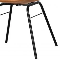 Tenzo Chaises Gina VII (lot de 2) - Imitation cuir / Métal - Cognac vintage / Noir -Meubles de salle à manger Soldes Magasin 1000175515 190614 06463800042 GALLERYIMAGES P000000001000175515