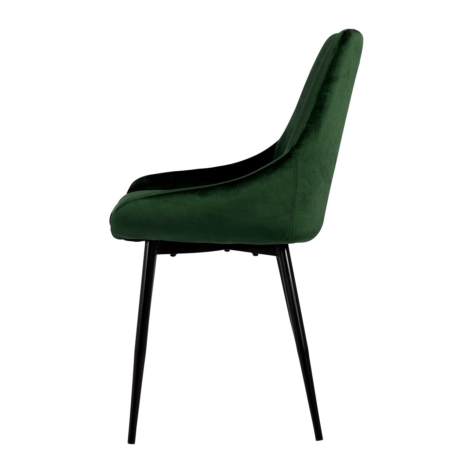 Tenzo Chaises capitonnées Lex (lot de 2) - Velours / Fer - Noir - Vert 3 Tenzo Chaises capitonnées Lex (lot de 2) - Velours / Fer - Noir - Vert – Image 3