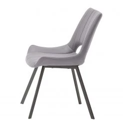 Loftscape Chaises Gingin (lot de 2) - Microfibre / Métal - Anthracite / Chrome - Gris clair -Meubles de salle à manger Soldes Magasin 1000176433 190701 15483500026 GALLERYIMAGES P000000001000176433