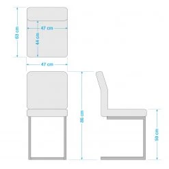 Ars manufacti Chaises cantilever Finga I (lot de 2) - Cuir synthétique Kasai: Gris - Noir 17 Ars manufacti Chaises cantilever Finga I (lot de 2) - Cuir synthétique Kasai: Gris - Noir -Meubles de salle à manger Soldes Magasin 1000176437 201013 14342100086 SKETCH DETAILS P000000001000176437 sketch