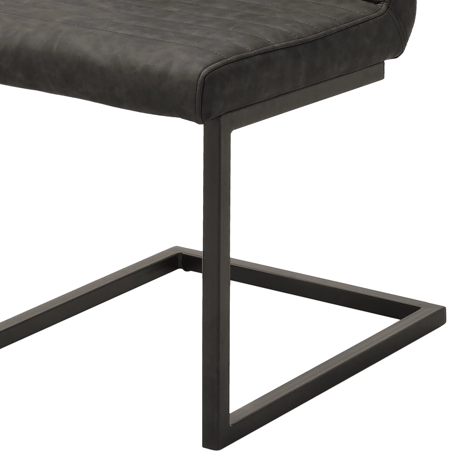 Ars manufacti Chaises cantilever Finga I (lot de 2) - Cuir synthétique Kasai: Gris - Noir 7 Ars manufacti Chaises cantilever Finga I (lot de 2) - Cuir synthétique Kasai: Gris - Noir – Image 7