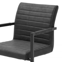 Ars manufacti Chaise à accoudoirs Finga I - Imitation cuir / Acier - Noir mat - Cuir synthétique Kasai: Gris - Noir 11 Ars manufacti Chaise à accoudoirs Finga I - Imitation cuir / Acier - Noir mat - Cuir synthétique Kasai: Gris - Noir -Meubles de salle à manger Soldes Magasin 1000176441 190704 15303100032 DETAILS P000000001000176441