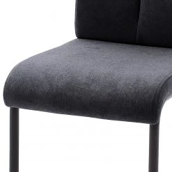 Loftscape Chaises cantilever Ingal - Tissage à plat / Métal - Anthracite / Noir mat - Lot de 2 -Meubles de salle à manger Soldes Magasin 1000176442 190701 15483500034 GALLERYIMAGES P000000001000176442