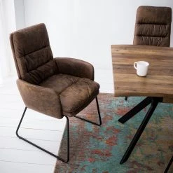 Red Living Chaise à accoudoirs Parks - Marron vintage -Meubles de salle à manger Soldes Magasin 1000176445 210302 08270300019 MOOD DETAILS P000000001000176445 mood