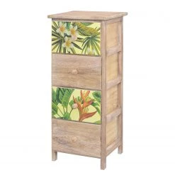 Ridgevalley Commode Akbou - Partiellement en paulownia massif - Marron / Multicolore - Hauteur : 74 cm