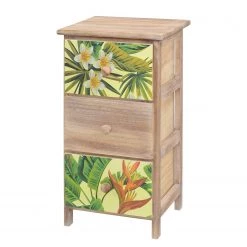 Ridgevalley Commode Akbou - Partiellement en paulownia massif - Marron / Multicolore - Hauteur : 58 cm