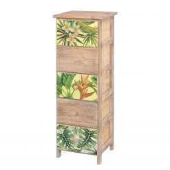 Ridgevalley Commode Akbou - Partiellement en paulownia massif - Marron / Multicolore - Hauteur : 90 cm