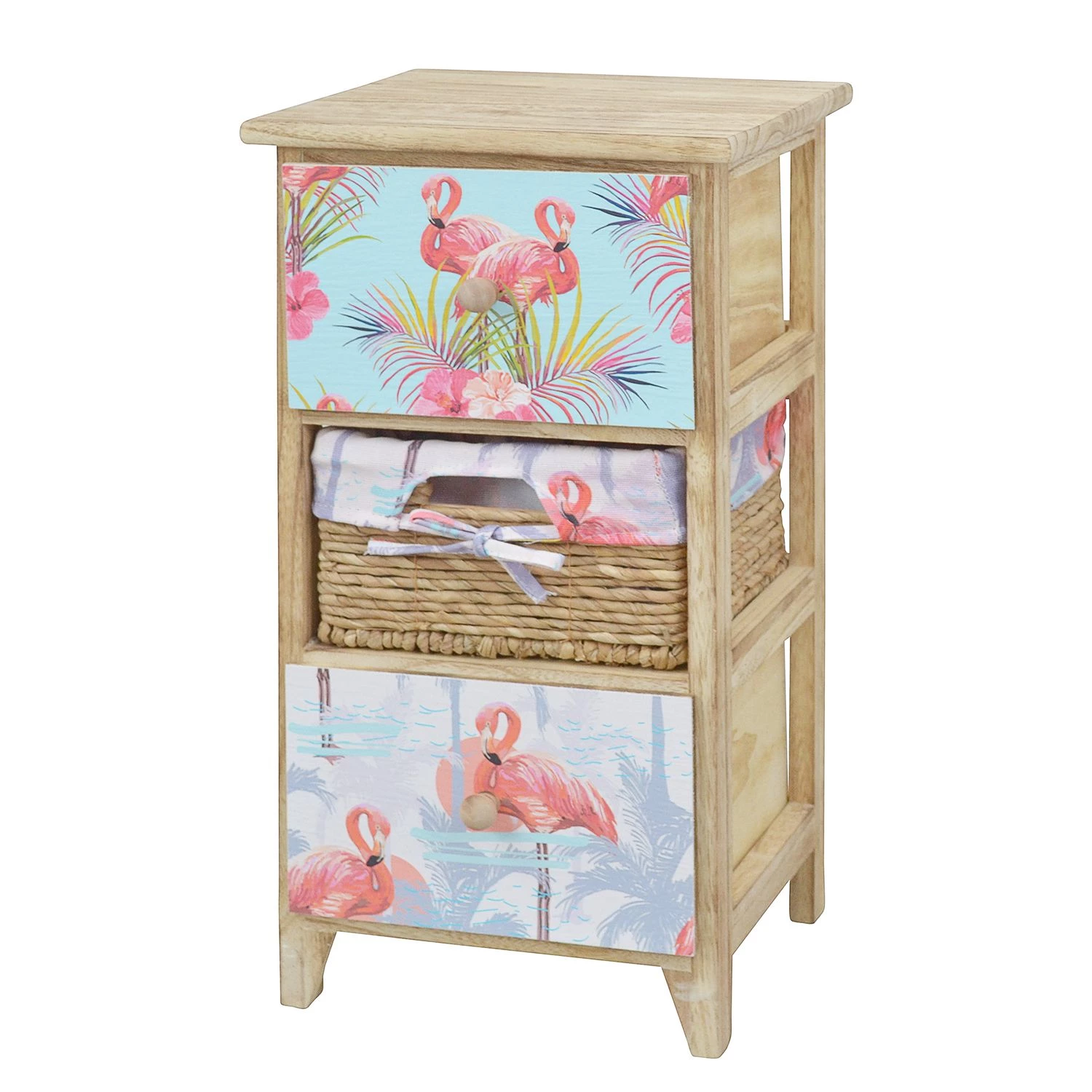Ridgevalley Commode Dabel - Partiellement en paulownia massif - Marron / Multicolore - Hauteur : 58 cm 1 Ridgevalley Commode Dabel - Partiellement en paulownia massif - Marron / Multicolore - Hauteur : 58 cm