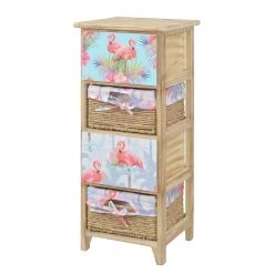 Ridgevalley Commode Dabel - Partiellement en paulownia massif - Marron / Multicolore - Hauteur : 74 cm