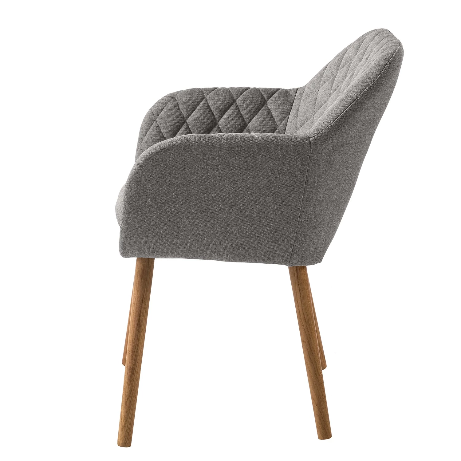 Mørteens Chaise à accoudoirs Amalis - Tissu / Chêne massif - Gris / Chêne 4 Mørteens Chaise à accoudoirs Amalis - Tissu / Chêne massif - Gris / Chêne – Image 4