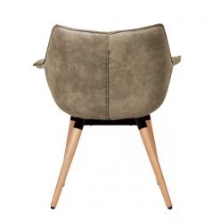 Ars manufacti Chaise à accoudoirs Kantii I - Microfibre / Chêne massif - Gris silex vintage - 1 chaise -Meubles de salle à manger Soldes Magasin 1000176705 200302 11493800007 DETAILS P000000001000176705