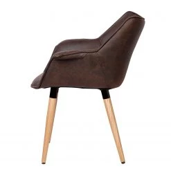 Ars manufacti Chaise à accoudoirs Kantii I - Microfibre / Chêne massif - Marron foncé vintage - 1 chaise 13 Ars manufacti Chaise à accoudoirs Kantii I - Microfibre / Chêne massif - Marron foncé vintage - 1 chaise -Meubles de salle à manger Soldes Magasin 1000176707 200107 15382100015 DETAILS P000000001000176707