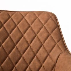 Mørteens Chaise à accoudoirs Pori II - Imitation cuir / Chêne massif - Marron - 1 chaise -Meubles de salle à manger Soldes Magasin 1000176717 200615 06211600005 DETAILS P000000001000176717