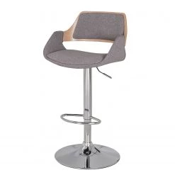 Fredriks Chaise de bar Bedsted - Tissu / Métal - Anthracite - Anthracite