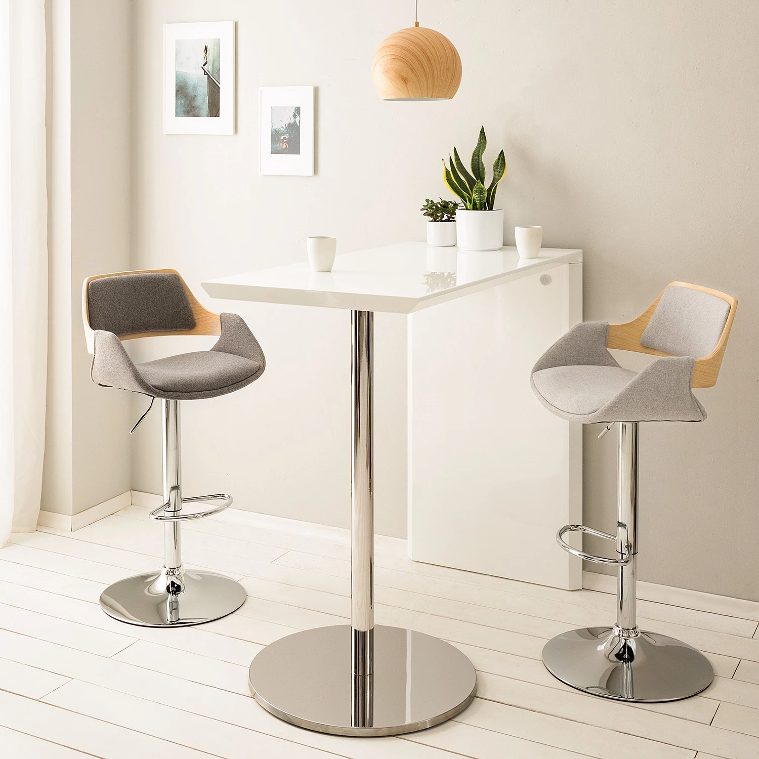 Fredriks Chaise de bar Bedsted - Tissu / Métal - Anthracite - Anthracite 3 Fredriks Chaise de bar Bedsted - Tissu / Métal - Anthracite - Anthracite – Image 3