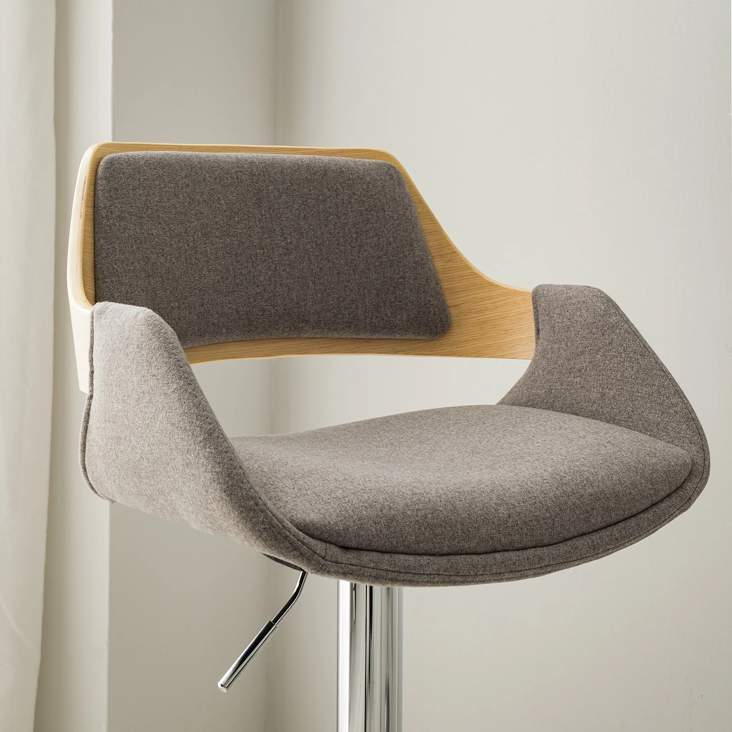 Fredriks Chaise de bar Bedsted - Tissu / Métal - Anthracite - Anthracite 8 Fredriks Chaise de bar Bedsted - Tissu / Métal - Anthracite - Anthracite – Image 8