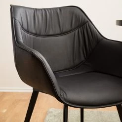 Studio Copenhagen Chaise de salle à manger Balimo - Cuir véritable / Métal - Noir -Meubles de salle à manger Soldes Magasin 1000176738 200615 06104500003 DETAILS P000000001000176738