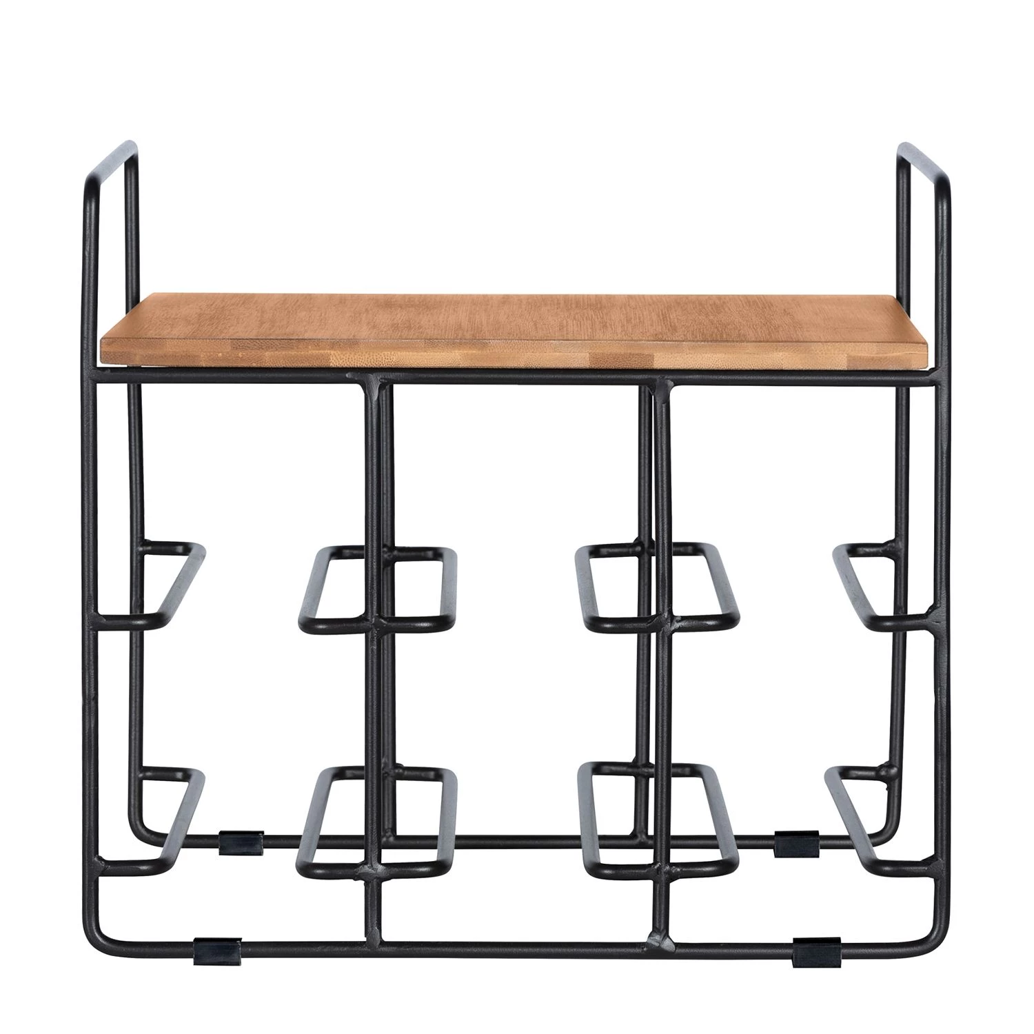 WENKO Range-bouteilles Loft I - Bambou massif / Acier inoxydable - Bambou / Noir 4 WENKO Range-bouteilles Loft I - Bambou massif / Acier inoxydable - Bambou / Noir – Image 4