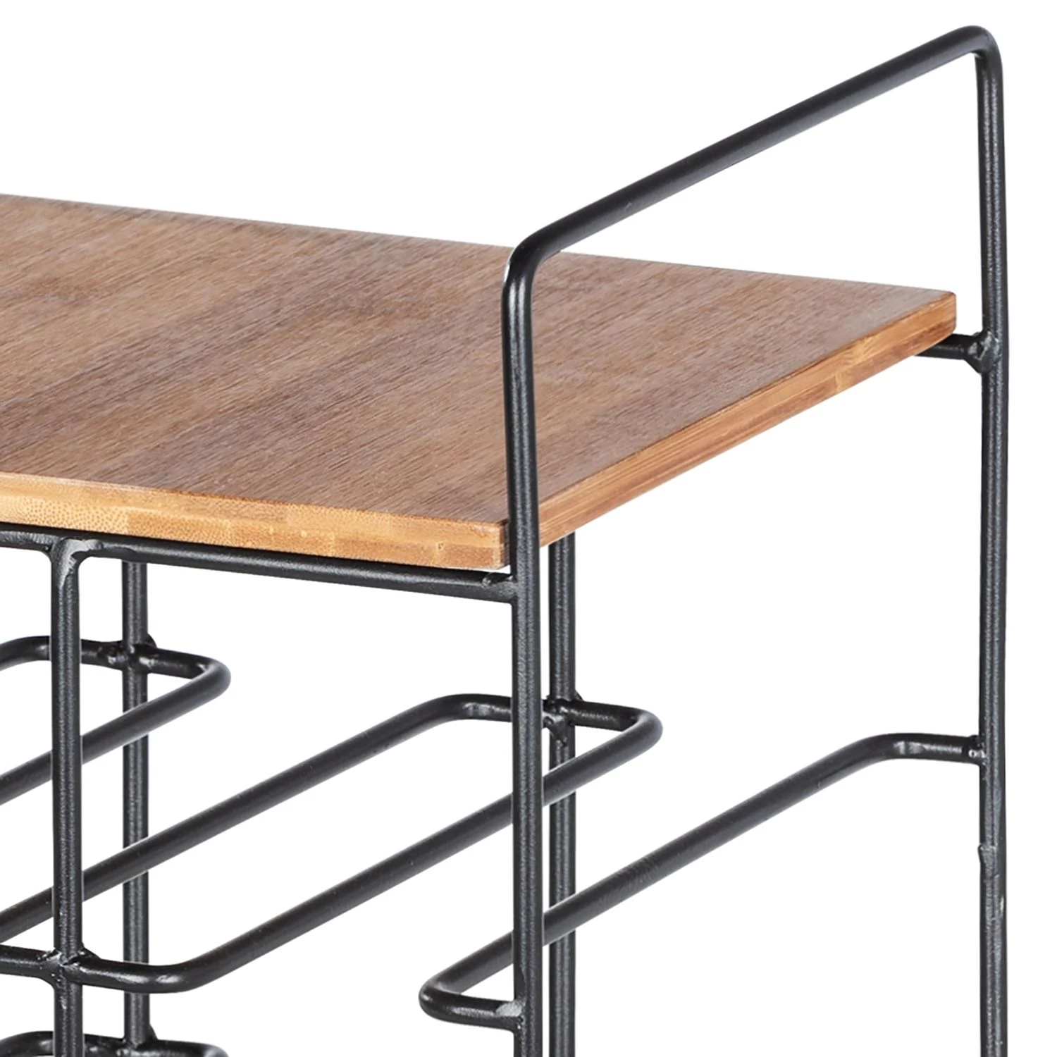 WENKO Range-bouteilles Loft I - Bambou massif / Acier inoxydable - Bambou / Noir 6 WENKO Range-bouteilles Loft I - Bambou massif / Acier inoxydable - Bambou / Noir – Image 6