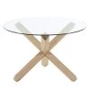 Mørteens Table Lonta - Verre / Chêne massif - Transparent / Chêne
