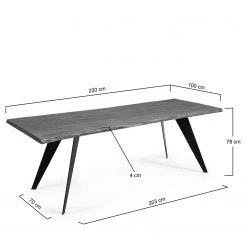Norrwood Table Malling - Chêne massif / Acier - Noir - Chêne coloris lessivé - 220 x 100 cm 9 Norrwood Table Malling - Chêne massif / Acier - Noir - Chêne coloris lessivé - 220 x 100 cm -Meubles de salle à manger Soldes Magasin 1000176912 200626 06234400003 SKETCH DETAILS P000000001000176912 sketch
