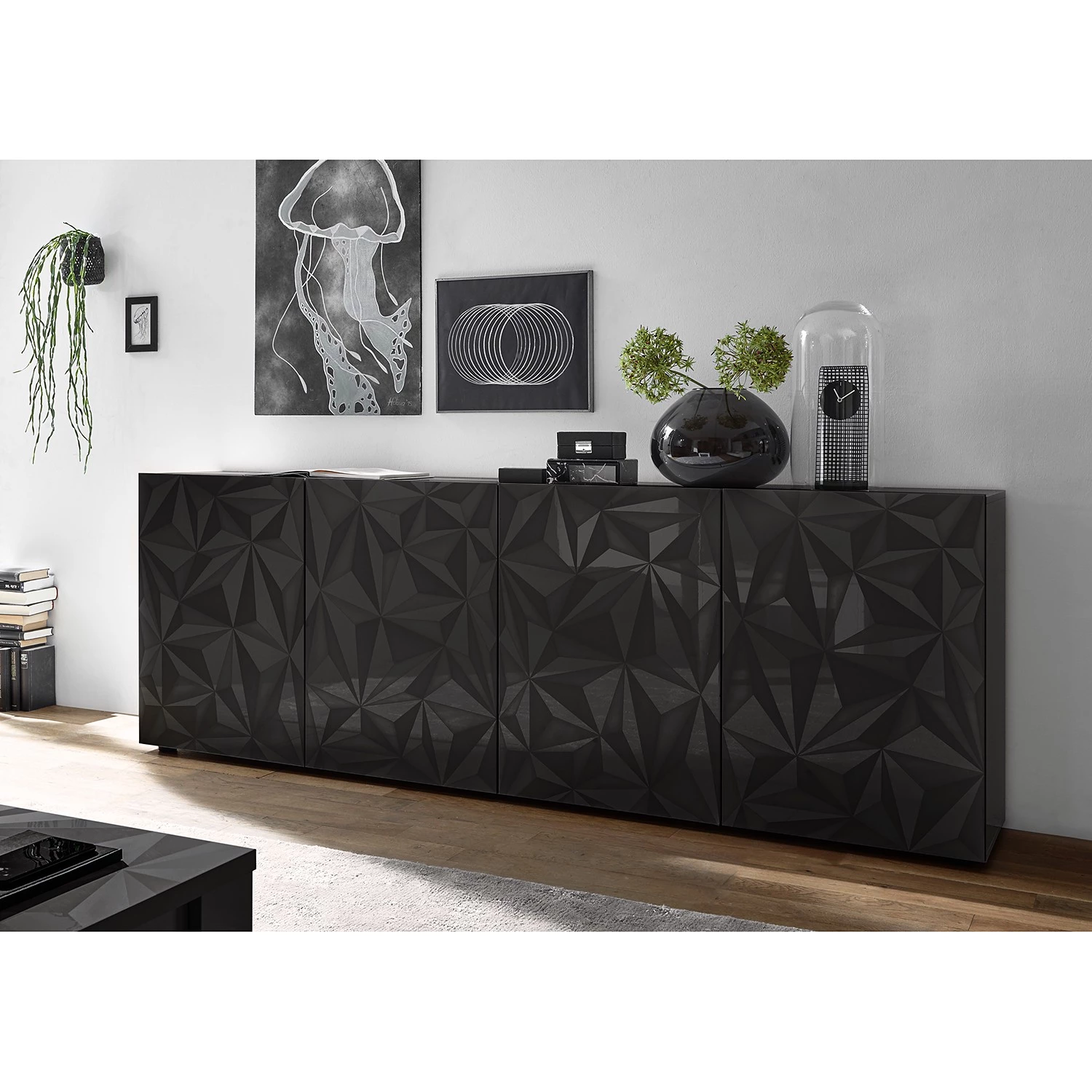 LC Spa Buffet Prisma I - Anthracite brillant - Largeur : 241 cm 2 LC Spa Buffet Prisma I - Anthracite brillant - Largeur : 241 cm – Image 2
