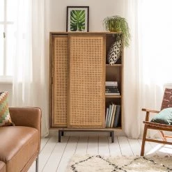 Ars manufacti Buffet haut Vina - Manguier massif / Rotin - Manguier / Noir -Meubles de salle à manger Soldes Magasin 1000178071 200324 13412400002 MOOD DETAILS P000000001000178071 mood