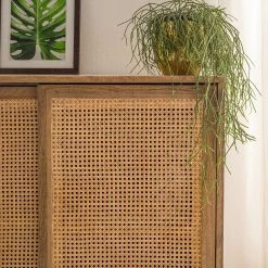 Ars manufacti Buffet haut Vina - Manguier massif / Rotin - Manguier / Noir -Meubles de salle à manger Soldes Magasin 1000178071 200324 13412500003 DETAILS P000000001000178071