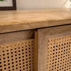 Ars manufacti Buffet haut Vina - Manguier massif / Rotin - Manguier / Noir -Meubles de salle à manger Soldes Magasin 1000178071 200324 13412500004 DETAILS P000000001000178071