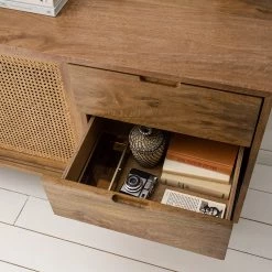 Ars manufacti Enfilade Vina I - Manguier massif / Rotin - Manguier / Noir -Meubles de salle à manger Soldes Magasin 1000178078 200317 14181500003 DETAILS P000000001000178078