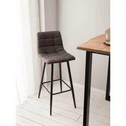 Ars manufacti Chaises de bar Donnell (lot de 2) - Microfibre/ Acier - Noir mat - Anthracite 13 Ars manufacti Chaises de bar Donnell (lot de 2) - Microfibre/ Acier - Noir mat - Anthracite -Meubles de salle à manger Soldes Magasin 1000178088 200310 11100600007 MOOD DETAILS P000000001000178088 mood