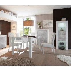 LC Spa Vitrine Easy - Blanc brillant / Imitation béton -Meubles de salle à manger Soldes Magasin 1000178267 201029 08534800585 MOOD DETAILS P000000001000178267 mood