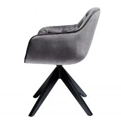 Jack & Alice Chaise Tibas - rotatif - Velours / Acier - Noir - Gris argenté -Meubles de salle à manger Soldes Magasin 1000178303 190621 06541000003 GALLERYIMAGES P000000001000178303