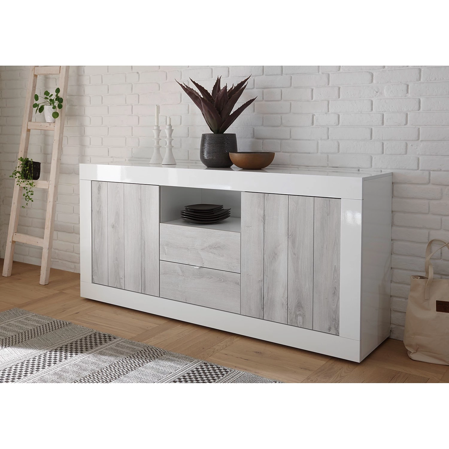 LC Spa Buffet Urbino I - Gris clair / Blanc 2 LC Spa Buffet Urbino I - Gris clair / Blanc – Image 2