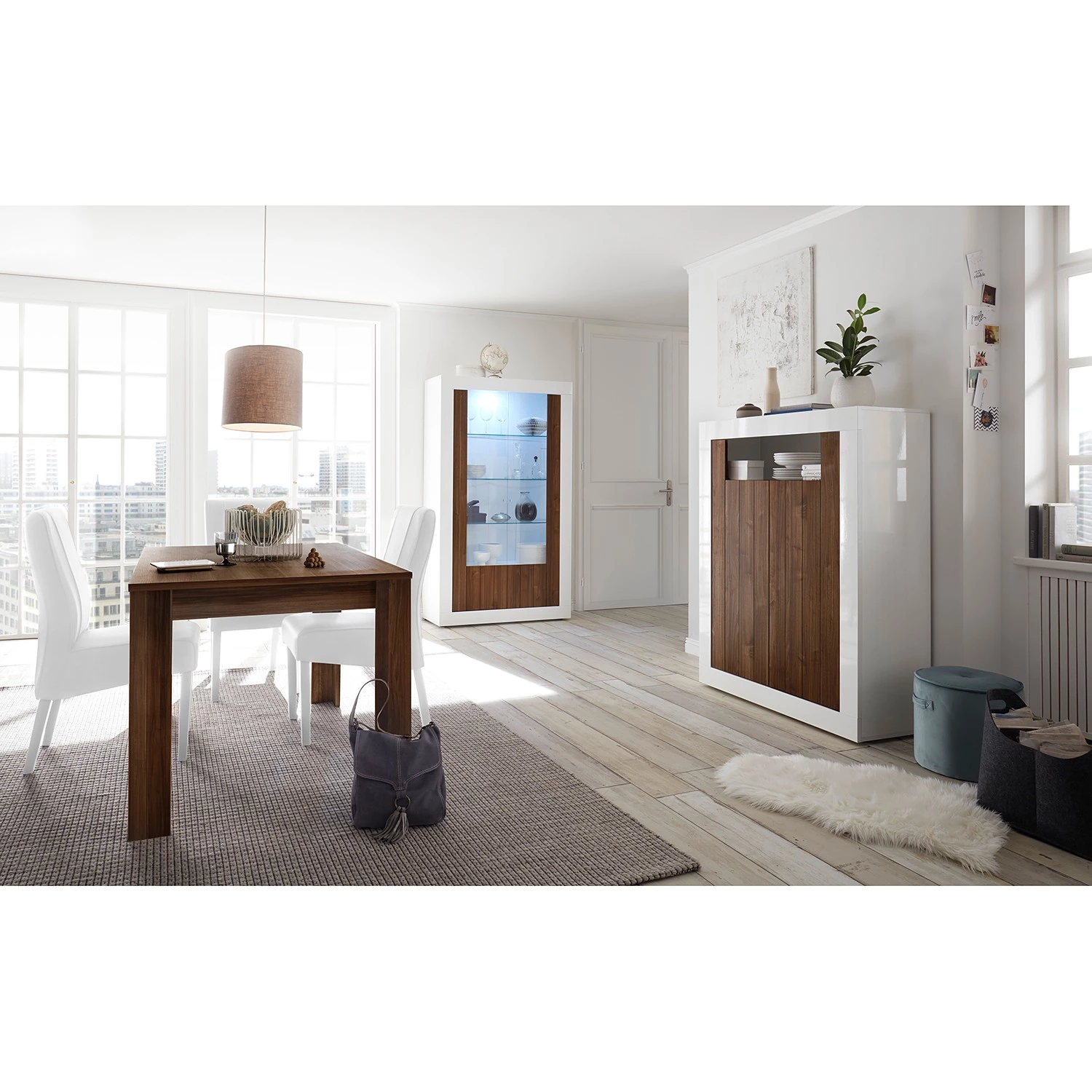 LC Spa Vitrine Urbino - Imitation noisetier / Blanc 4 LC Spa Vitrine Urbino - Imitation noisetier / Blanc – Image 4