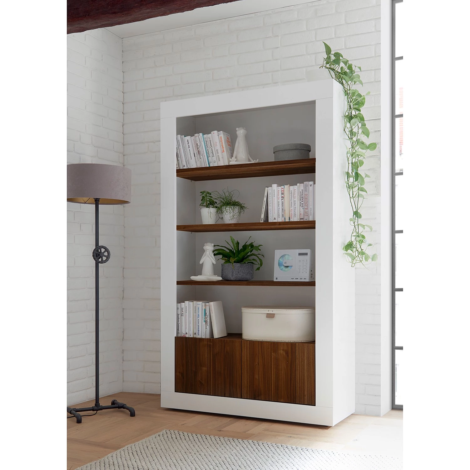 LC Spa Étagère Urbino - Imitation noisetier / Blanc 2 LC Spa Étagère Urbino - Imitation noisetier / Blanc – Image 2