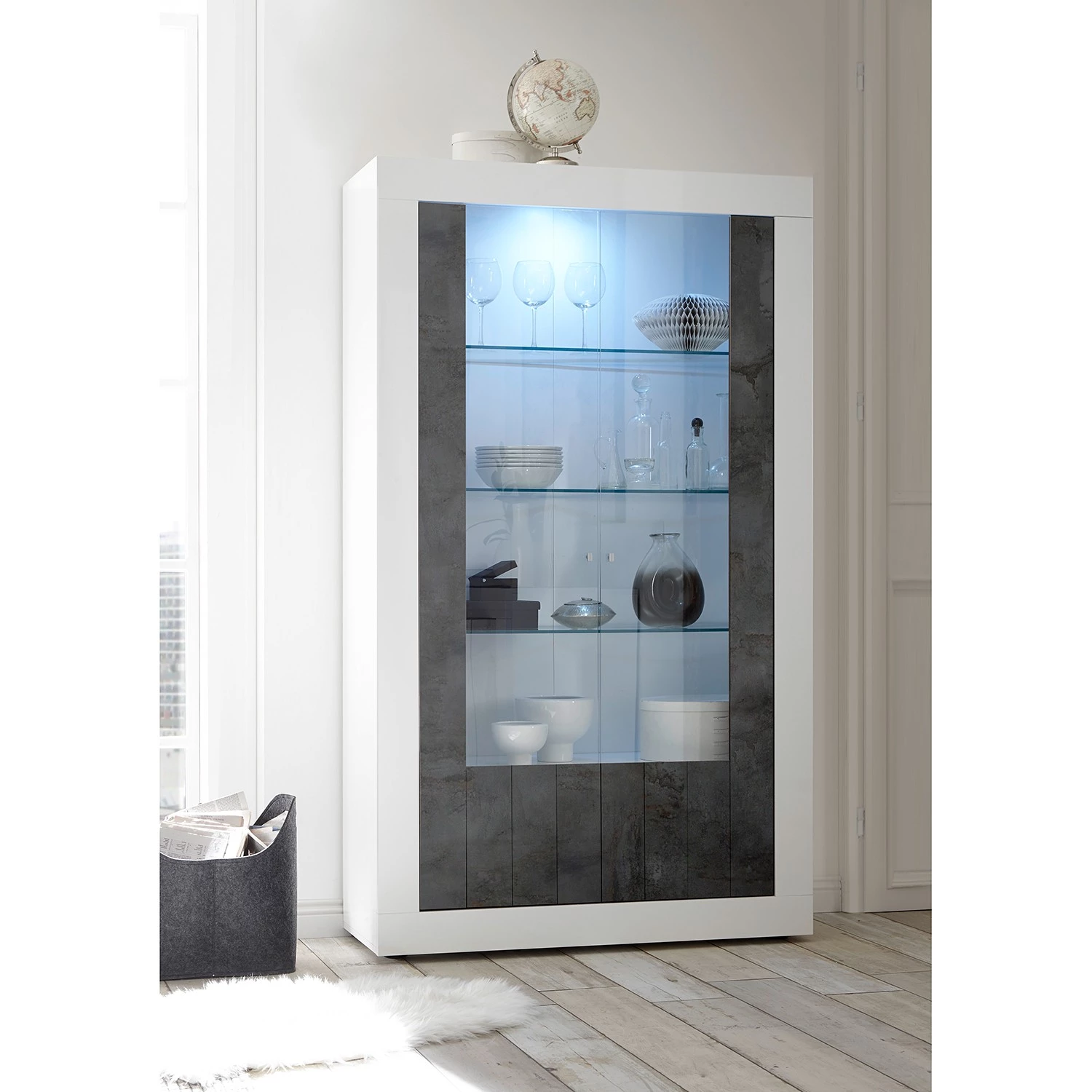 LC Spa Vitrine Urbino - Gris foncé / Blanc 2 LC Spa Vitrine Urbino - Gris foncé / Blanc – Image 2