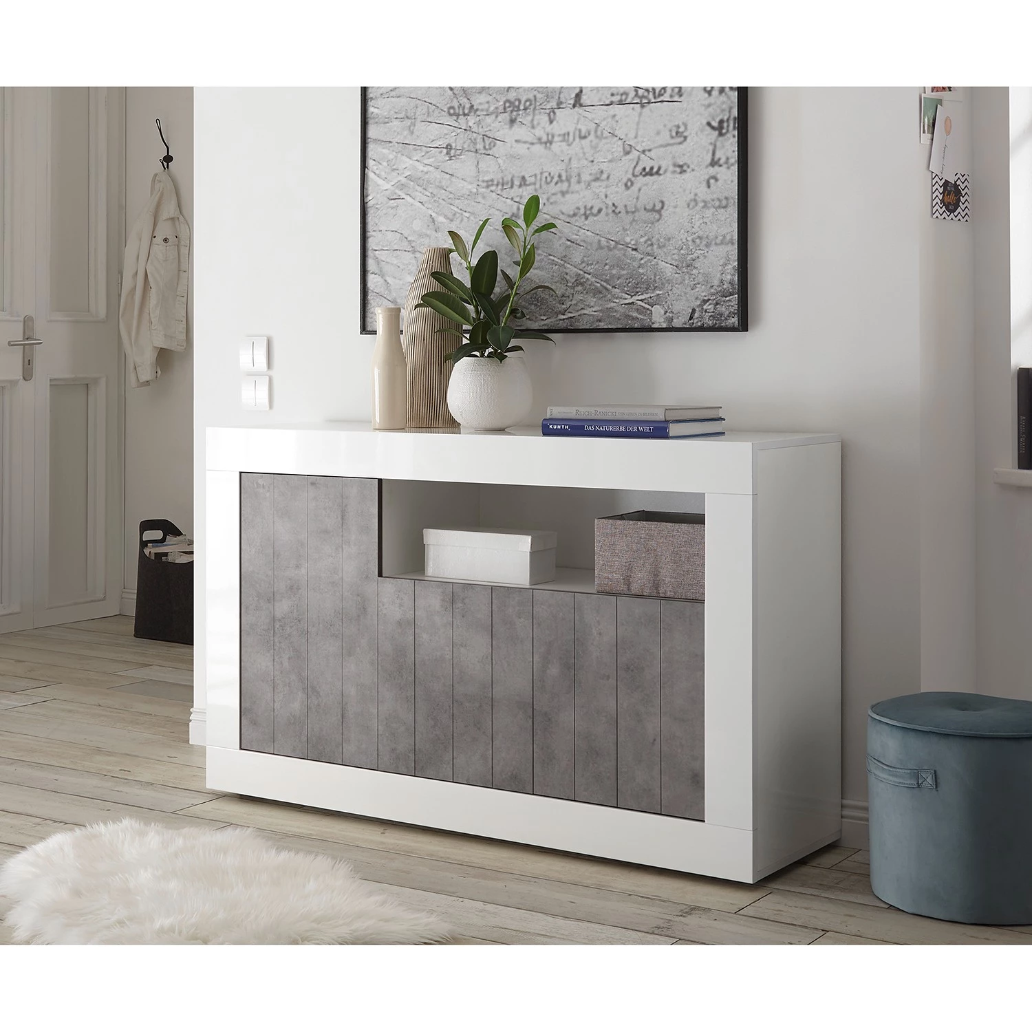 LC Spa Buffet Urbino II - Imitation béton / Blanc 2 LC Spa Buffet Urbino II - Imitation béton / Blanc – Image 2