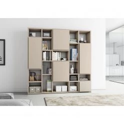 Loftscape Bibliothèque Emporior VII - Mat beige clair - Largeur : 224 cm